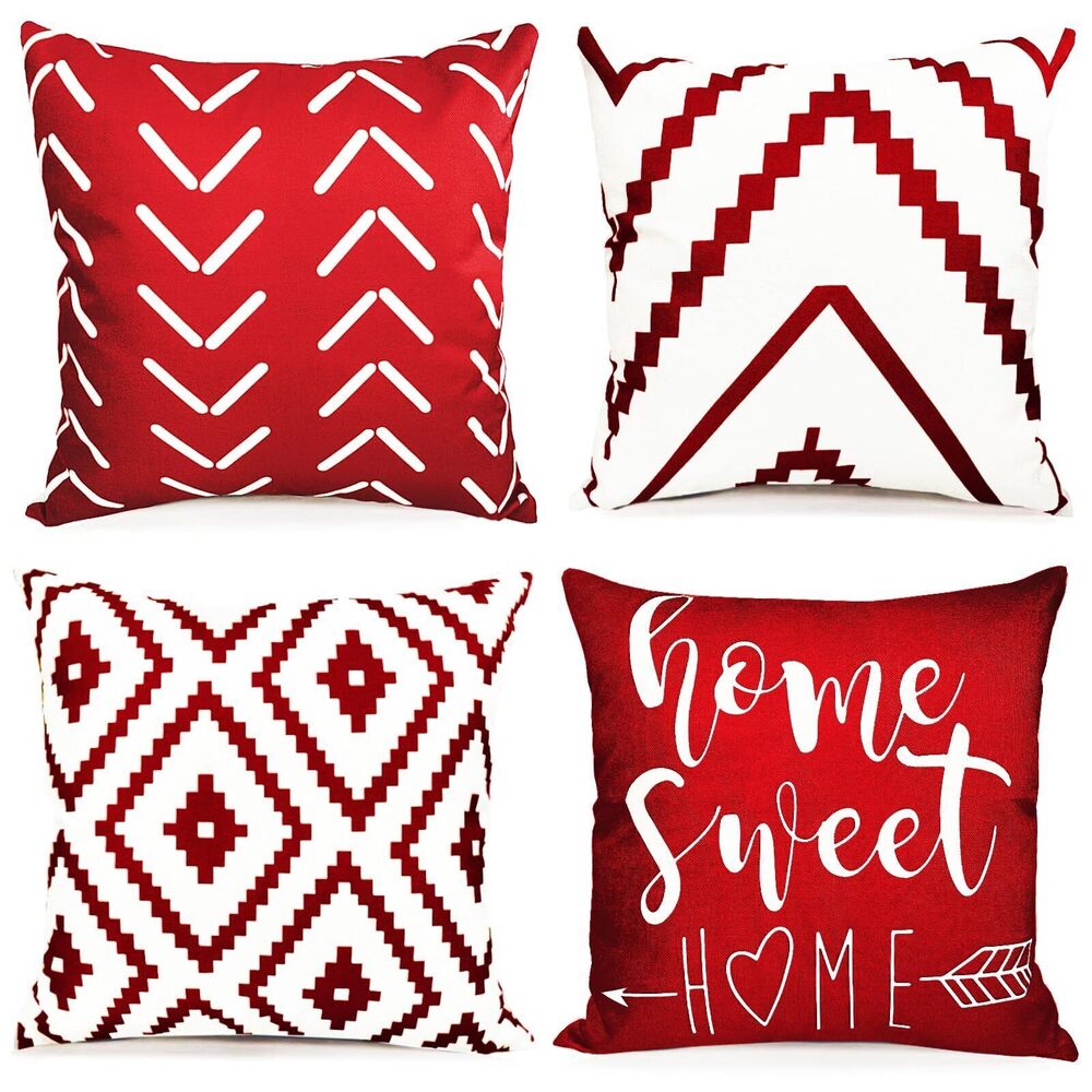 4087 Decorative Throw Pillow Covers 18x18 Inch Wine Red Pillow Covers